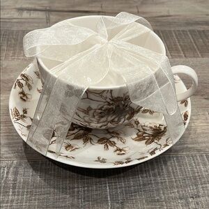 NEW Grace Teaware cup and saucer set sepia rose
